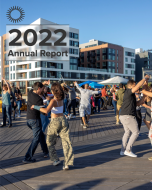 People salsa dancing in Brooklyn Basin, Oakland