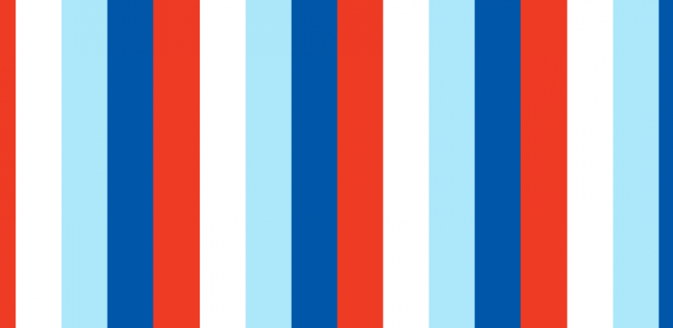 red, white and blue stripe graphic