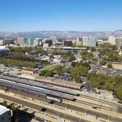 View overlooking Diridon Station towards downtown San José